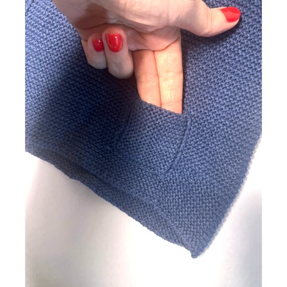 Viverano Organics Hooded Button & Pocket Sweater Knit Baby Jacket Navy 12-18M - Picture 6 of 7